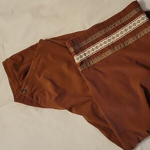 Wide Leg Cropped Brown Corduroy Pants
